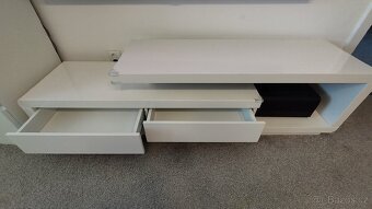 TV stolek, bílý, lesklý, 170x45x40 - 2