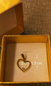 Zlatý přívěsek srdce - 2