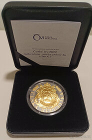 Stříbrná mince Český lev 2022 ruthenium selekt. Au - 2