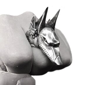 nerezový prsten heavy metal hard rock wolf chopper - 2