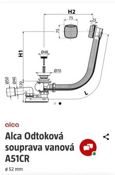 Vanový sifon (Alcaplast A51CR) - nový, vybalený - 2