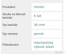 Nová UMYVADLOVÁ BATERIE S VÝPUSTÍ - český výrobce - 2