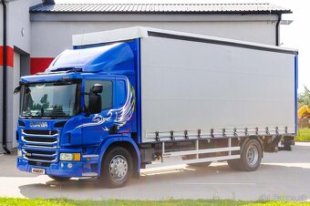 VALNÍK S PLACHTOU 18-PALETOVÝ + HYDRAULICKÉ ČELO SCANIA P250 - 2