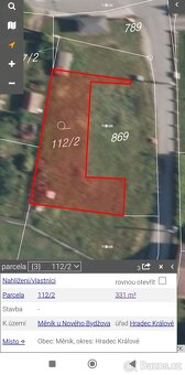 Prodej stavebního pozemku 781 m² – Měník (okres HK) - 2
