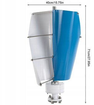 💨 Vertikální větrná turbína 500W – NOVÁ, kompletní sada - 2