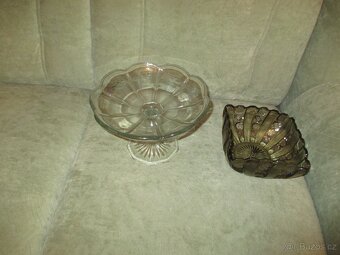 skleněný tác+mísa po prababičce - 2
