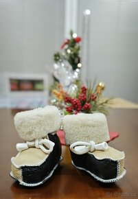 Set kožené rukavičky a botky s ovčí vlnou - 2