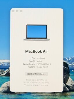 MacBook Air M1 2020 /16GB RAM/256GB SSD/ Záruka - 2