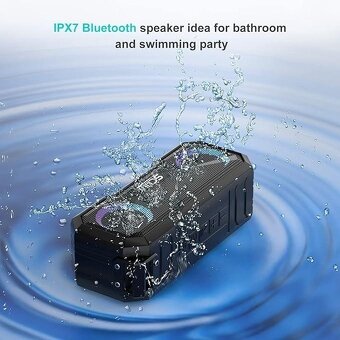 SCIJOY Výkonný Bluetooth reproduktor s 30W LED rádiem IPX7 - 2