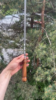 Jehly na špízy s dřevěnou rukojetí, nerezová ocel (ШАМПУРА) - 2