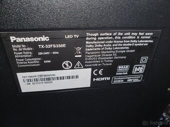 Prodám LED Smart TV Panasonic 82cm, DVB T2, WiFi, YouTube - 2