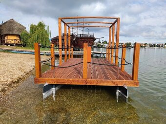Katamaran drevená paluba 5,1 x 2,5m s hliníkovým pontónom - 2
