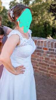 Svatební šaty vel. 38-42. Vyčištěné a vyžehlené - 2