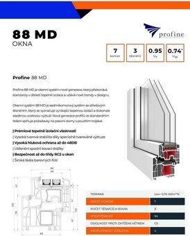 Nové plastové okno Profine 88 MD. - 2