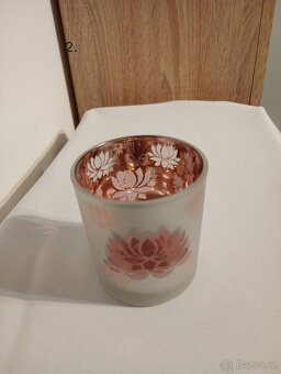 Skleněné svícne na čajovou svíčku, nové, 2 ks - 2