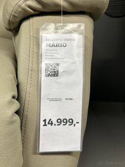 TV křeslo MARIO v šedé textilní kůži - 2