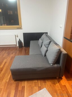 Rozkládací pohovka s lenoškou HAMPEN šedý potah - 2