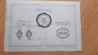 ŽATECKÝ CHMEL - OVĚŘOVACÍ LISTINA raritni rok 1943 - 2