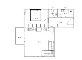 Prodej bytu 2+kk 57 m² s balkonem, Plzeň - Pecháčkova - 2