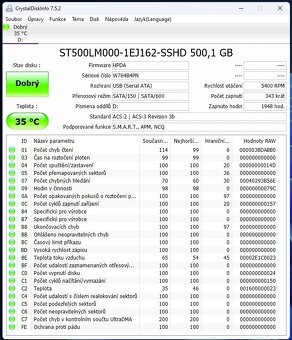5x SSHD disk SeaGate 500GB 2,5"SATA, 1ks/á160,-Kč - 2
