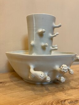 Ručně točená porcelánová mísa a váza Jany Molovčákové-Marešo - 2