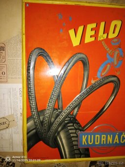 VELO KUDRNÁČ originál plechová tlačená cedule - 2