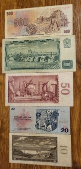 Konvolut bnkovek 10Kčs, 20Kčs, 50Kčs,100Kčs, 500Kčs - 2