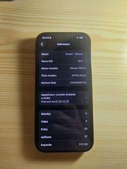 iPhone 16 Pro 512 GB jako nový - 2