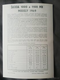 ŠKODA 1000 a 1100 MB, MODELY 1969, MOTOTECHNA, TOP STAV, , - 2