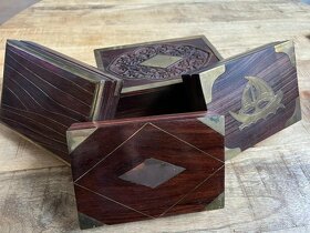 krabičky teakové dřevo - 2