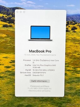 MacBook Pro 2020/16GB RAM/Intel i5/256GB SSD/Záruka - 2