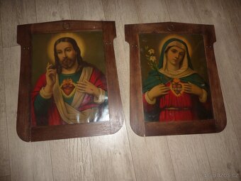 2x Svatý obraz v dřevěném rámu - cena za oba 990,- - 2