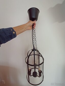 Závěsné světlo Pimpernel, Ø 23 cm, černé, sklo čiré - 2