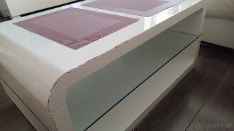 Konferenční stolek Sexton, bílý, vysoký lesk (pc 5500 Kč) - 2