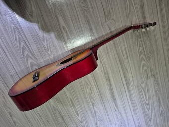 Kytara akustická 3/4, velká, délka 99cm, barva žlutohnědá - 2