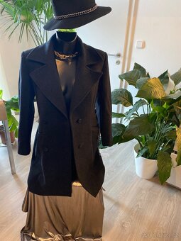 Kasmirovy vlneny kabat cerny dlouhy damsky 38 - 2