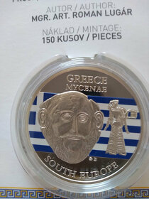 Prodám: Stříbrná mince 20 Francs CFA Rituální masky Řecko - 2