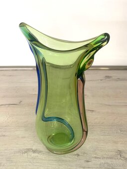 Retro hutní sklo váza 60. léta Brusel - 2