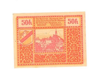 50 Heller Neumarkt bei Salzburg,nouzová b.Rakousko 1920 - 2