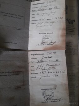 SDP 1938 Sudety Průkazy Originály - 2