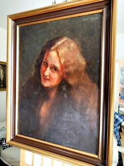 obraz PORTRÉT SVŮDNÉ DÍVKY, olej, Fr. Hofman - 2