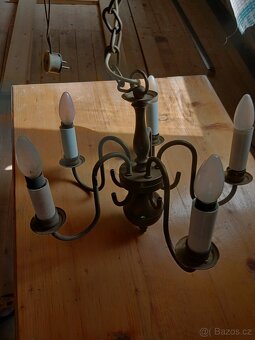 Pětiramenný mosazný lustr - 2
