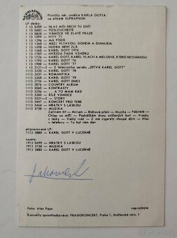 ORIGINÁL AUTOGRAM KAREL GOTT - 2