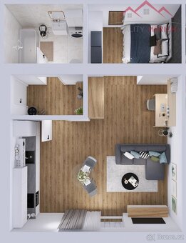 Exkluzivní pronájem zařízeného bytu 2+kk (49 m2) Na Bělidle, - 2