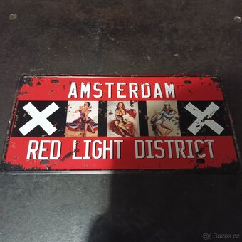Dekorační SPZ značka styl USA Red-light district - 2