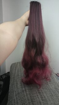 příčesek na skřipci – vlnitý, ombré bordó - 2