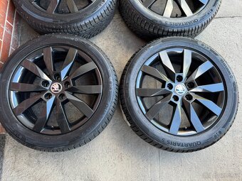 Nový komplet Alu 17" 5x112 škoda Crystal BLACK O3 Celorok - 2