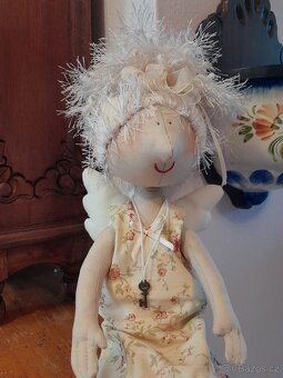 Anděl, Andělka, šitá dekorace - 2