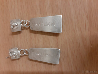 Prodám starožitné stříbrné naušnice s tyrkysem - 2