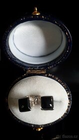 Stříbrné náušnice s černým jantarem - 2